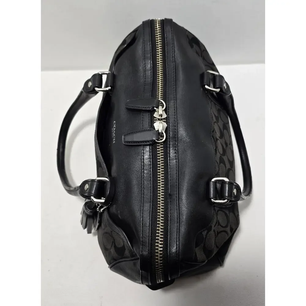 Coach Monogram Canvas Satchel Genuine Leather Handles & Trim F1362-25383 Women's